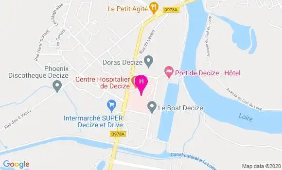 Localisation Centre Hospitalier de Decize