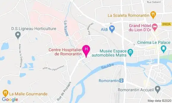 Localisation Centre Hospitalier de Romorantin