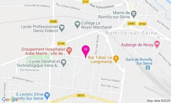 Localisation Centre Hospitalier Aube Marne