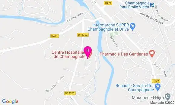 Localisation Centre Hospitalier Jura Sud