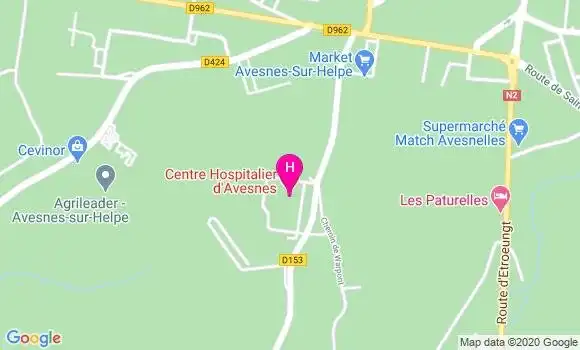 Localisation Centre Hospitalier Avesnes