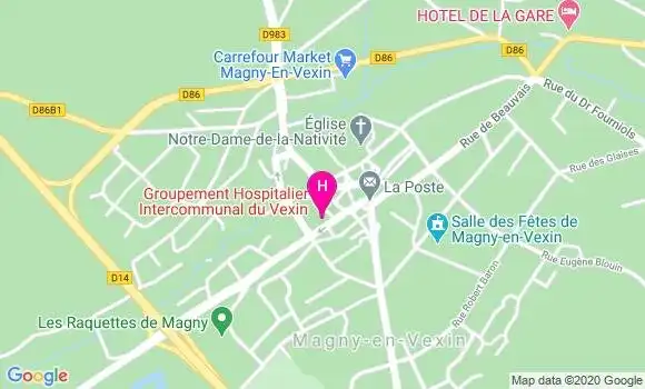 Localisation Groupement Hospitalier Intercommunal du Vexin