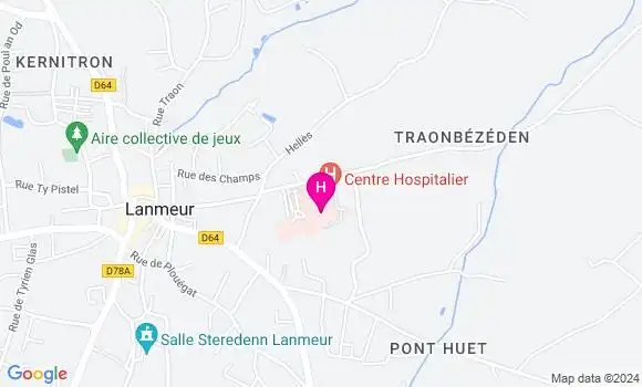 Localisation Centre Hospitalier de Lanmeur