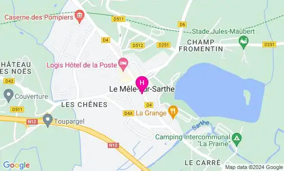 Localisation Centre Hospitalier de Mamers