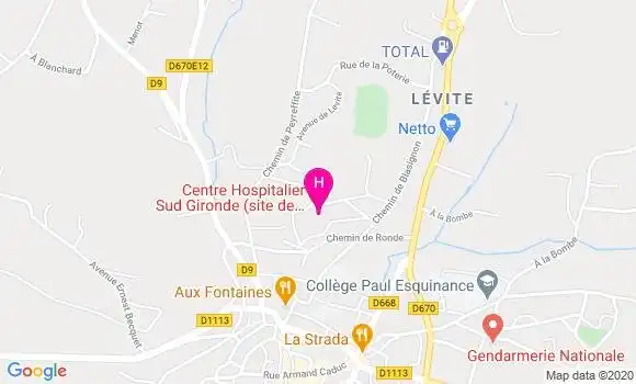 Localisation Centre Hospitalier Sud Gironde