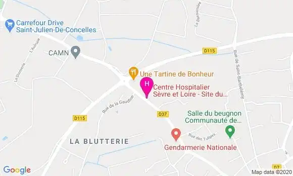 Localisation Hôpital Intercommunal Sèvre et Loire