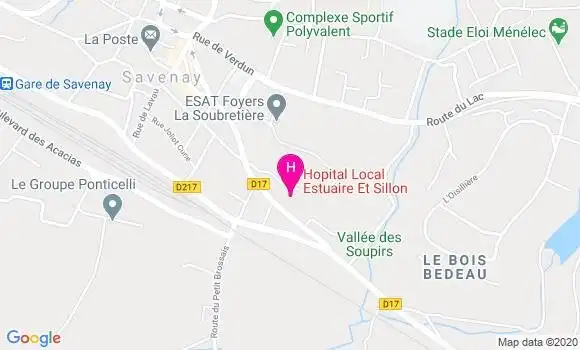 Localisation Centre Hospitalier Loire et Sillon