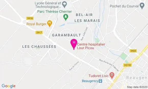 Localisation Centre Hospitalier Lour Picou