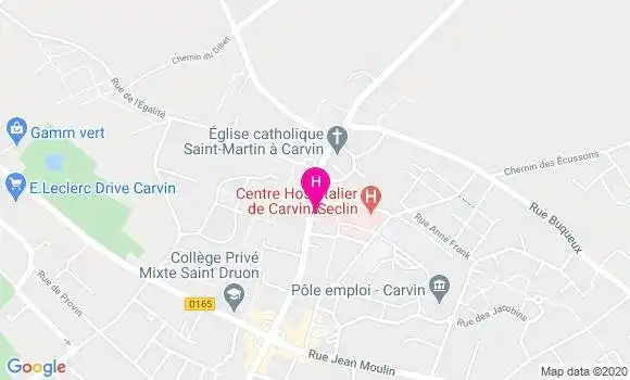 Localisation Groupe Hospitalier Seclin Carvin