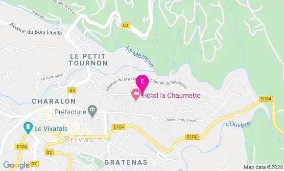 Localisation Service Départemental de Pmi Ardèche