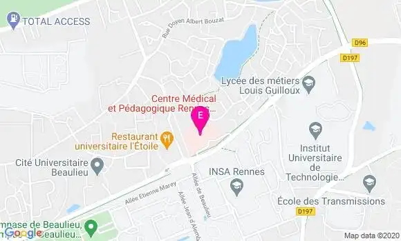 Localisation Centre Médical et Pedagogique Beaulieu