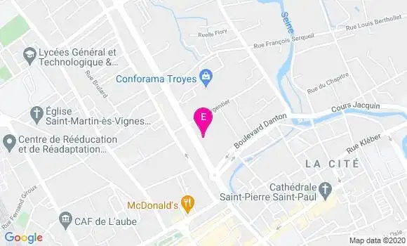 Localisation Centre Opthalmologique Point Vision Troyes