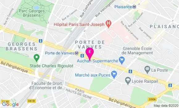 Localisation Centre de Pmi Paris Brune