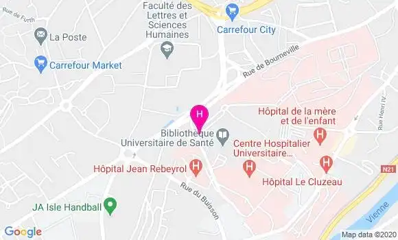 Localisation Centre Hospitalier Universitaire Dupuytren