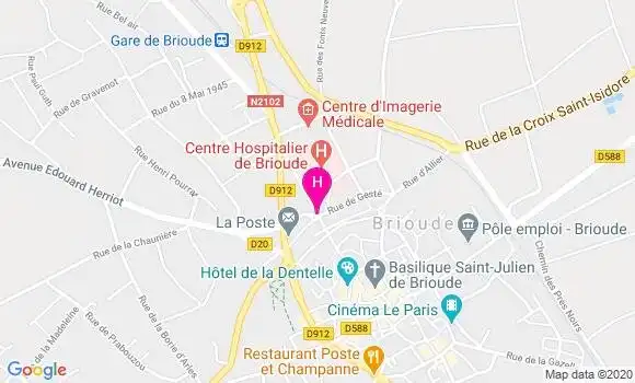 Localisation Centre Hospitalier de Brioude