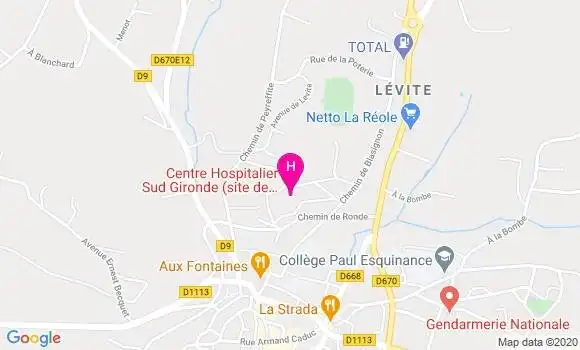 Localisation Centre Hospitalier Intercommunal Sud Gironde