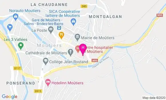 Localisation Centre Hospitalier Intercommunal Albertville Moutiers